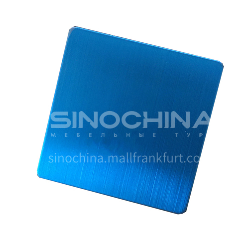 Stainless steel matte (hairline) blue plate